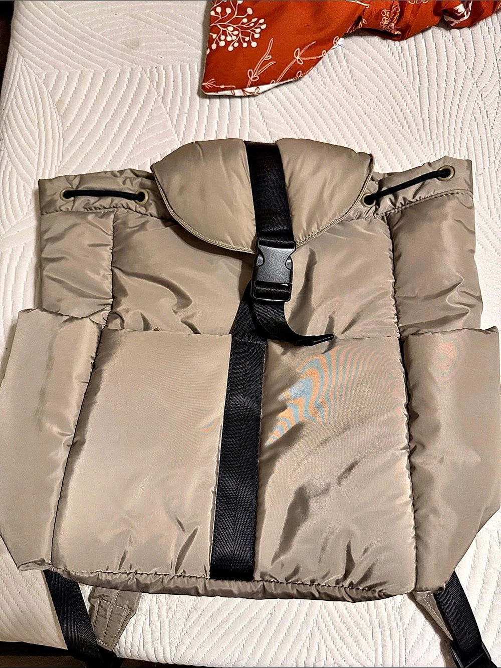 Puffer Backpack Beige